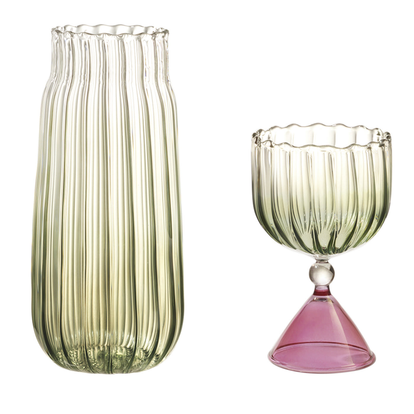 Calypso Green Bottle and Glass - Main view