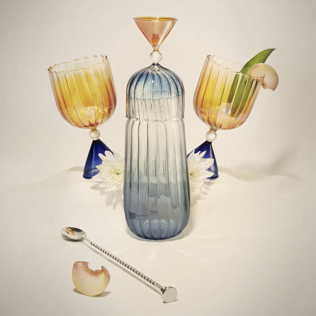 Set of 2 Calypso Orange Water/Wine Glasses - Alternative view 1