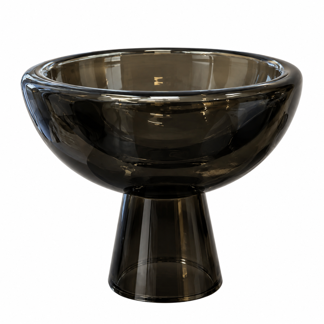 Glass Deep Bowl 01 L Bronze | Transparent | Glossy