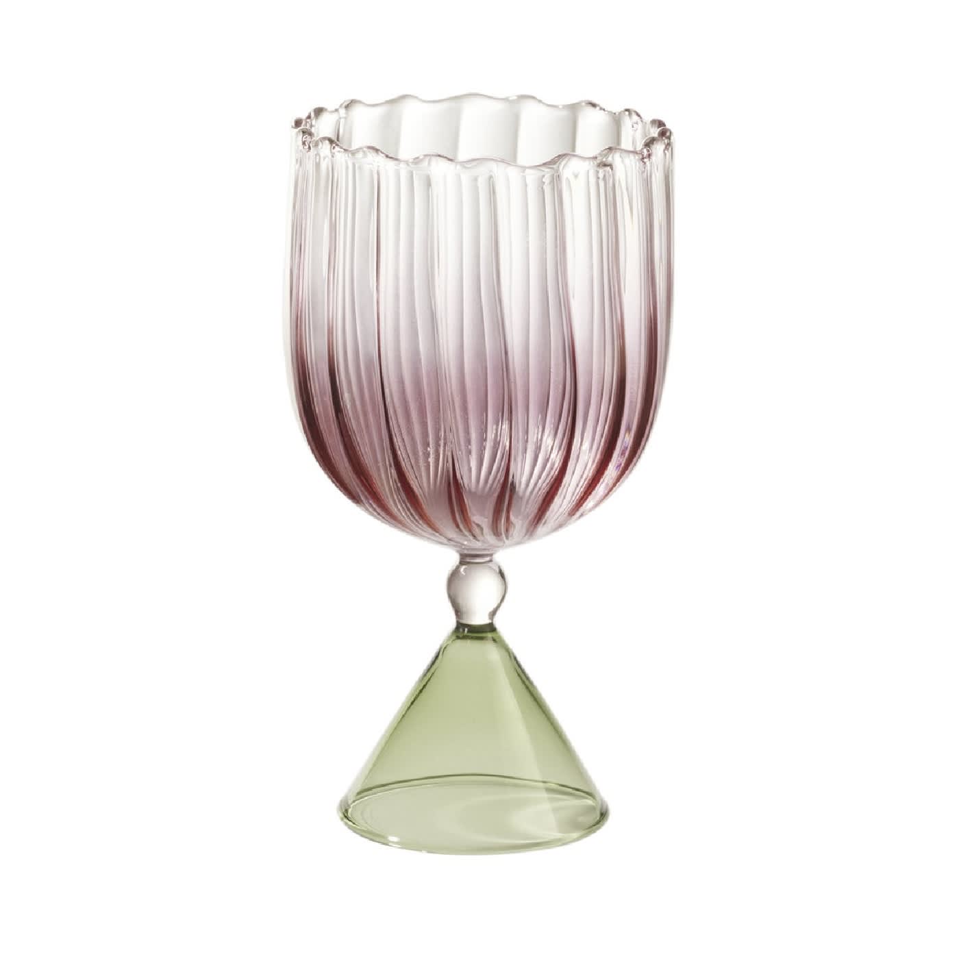 Set of 2 Calypso Pink Water/Wine Glasses - Main view