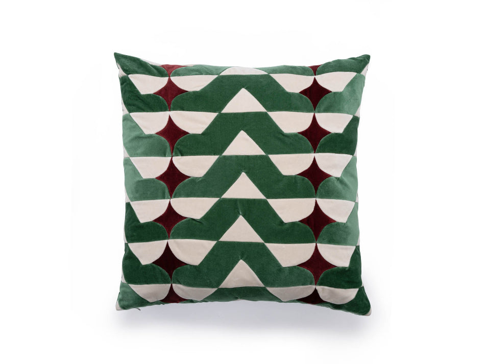 Square handmade velvet cushion by Christina Lundsteen