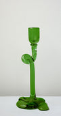 Thaw - Recycled Glass Candlestick in Leaf Green
