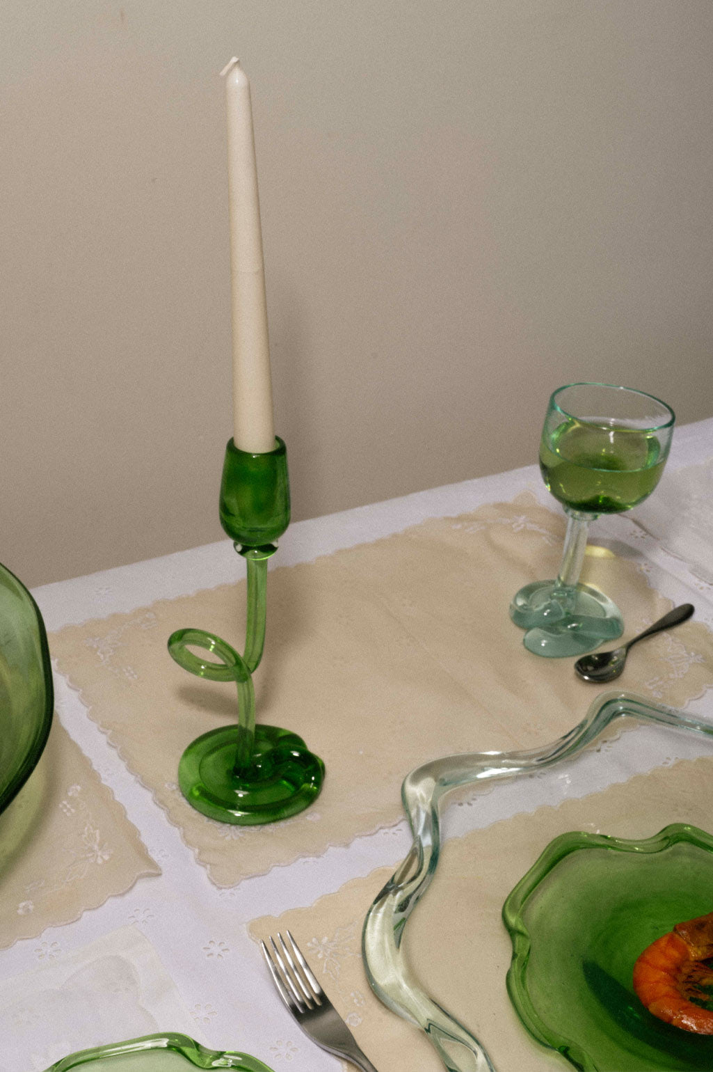 Thaw - Recycled Glass Candlestick in red