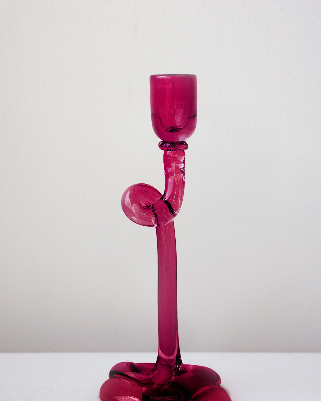 Thaw - Recycled Glass Candlestick in red