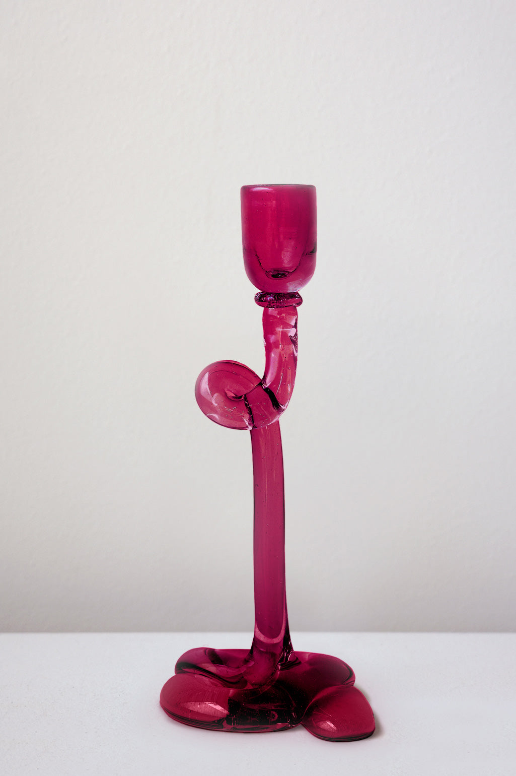 Thaw - Recycled Glass Candlestick in red