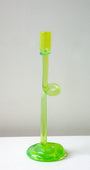Thaw - Recycled Glass Candlestick in Acid Green