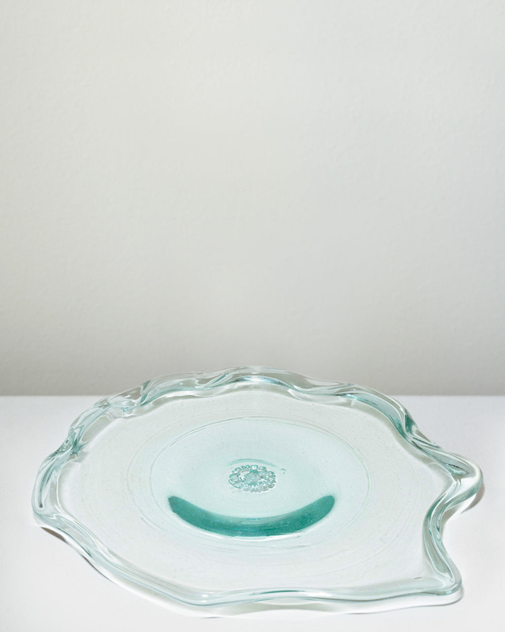 Pond - Large Recycled Glass Serving Plate in Clear