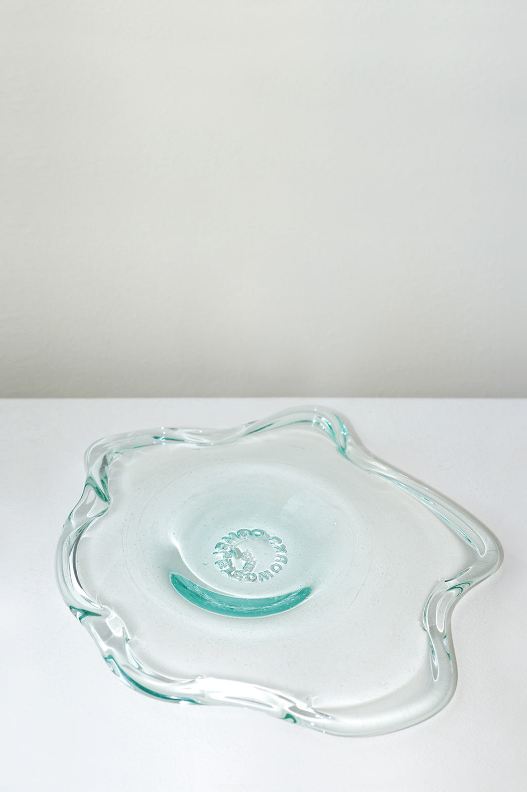 Pond - Large Recycled Glass Serving Plate in Clear