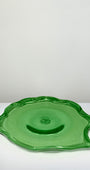 Pond - Large Recycled Glass Serving Plate in Leaf Green