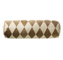 Bolster Harlequin Cushion in Taupe/Dusty White