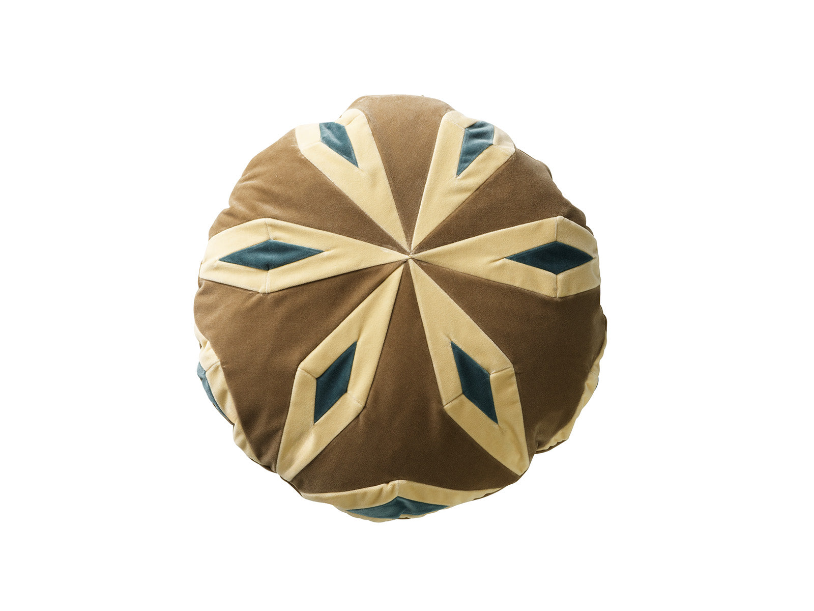 Joanna Cushion in Taupe/Almost Yellow/Pale Blue