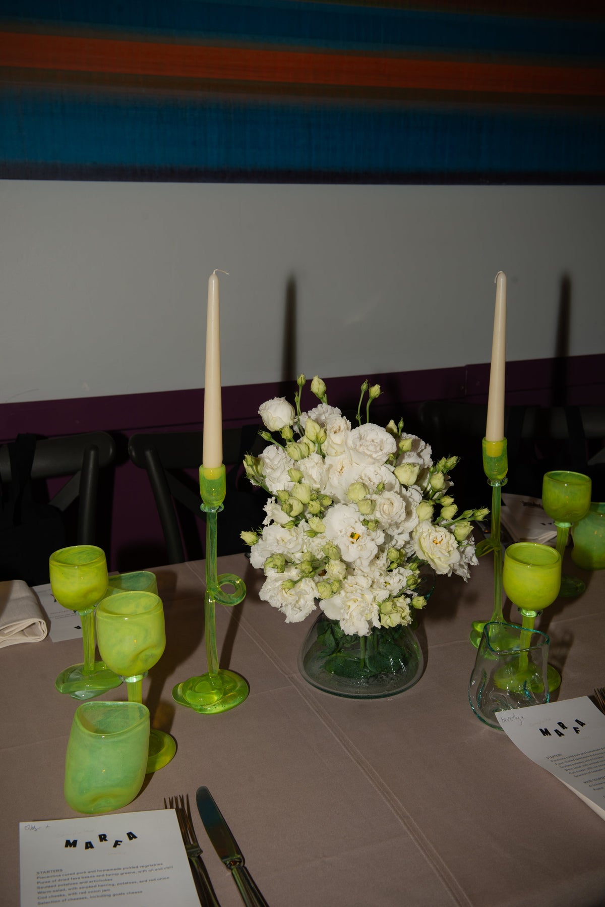 Thaw - Recycled Glass Candlestick in Acid Green