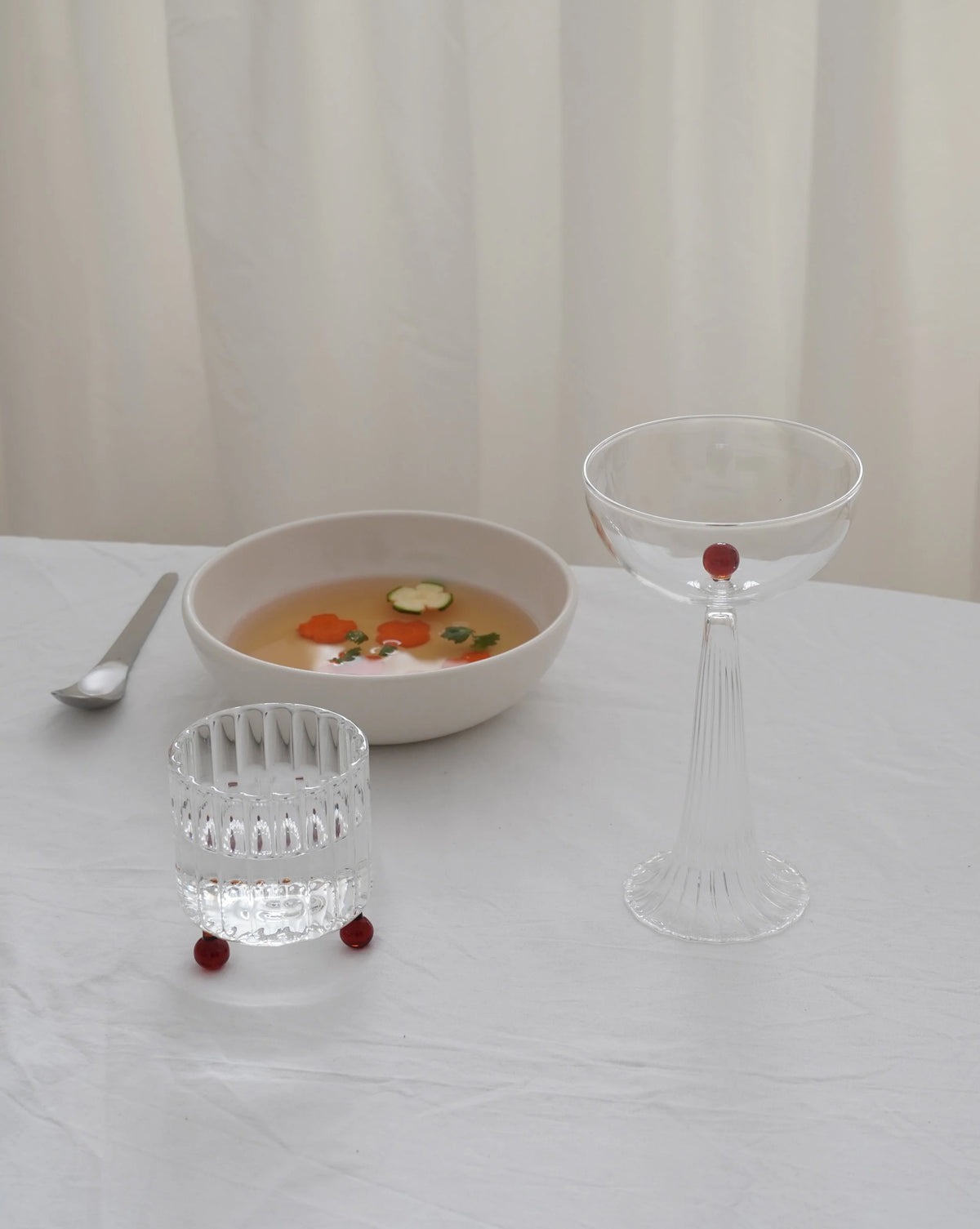 HIGH SPIRITS — LOWBALL GLASS RED AMBER