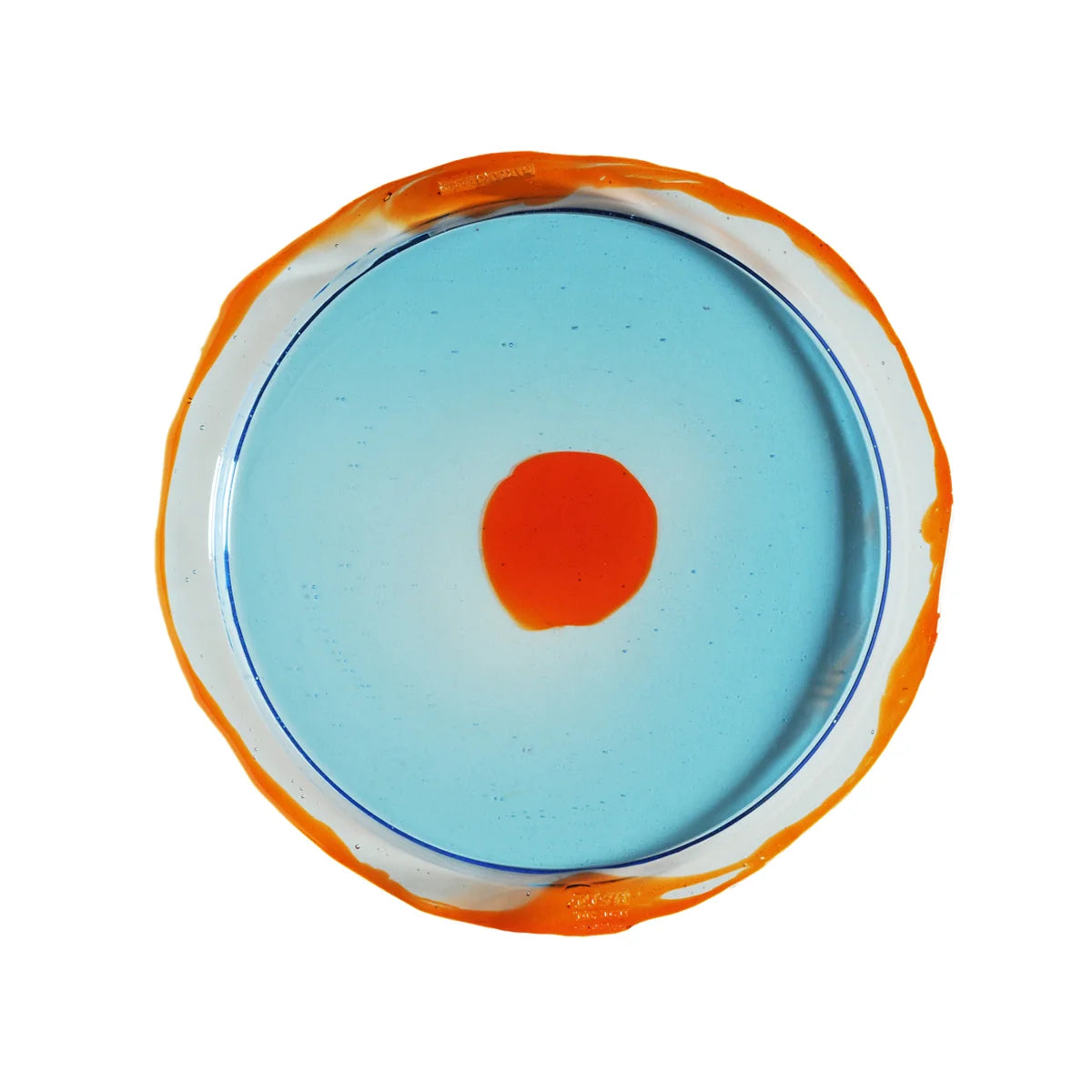 Try Tray Round - Clear Light Blue, Clear Orange