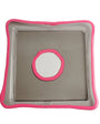Try Tray Square - Clear Fumè, Matt Fuchsia