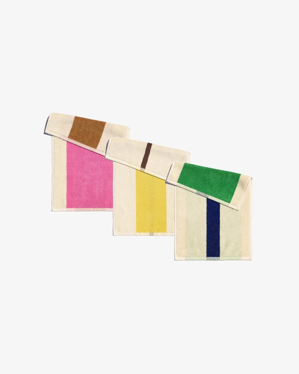 Guest Towel - Set of 3 Pink - Royal Blue - Brown 30x50