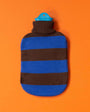 HOT WATER BOTTLE with Striped Roll Neck Jumper | Cobalt & Dark Brown | Suite702