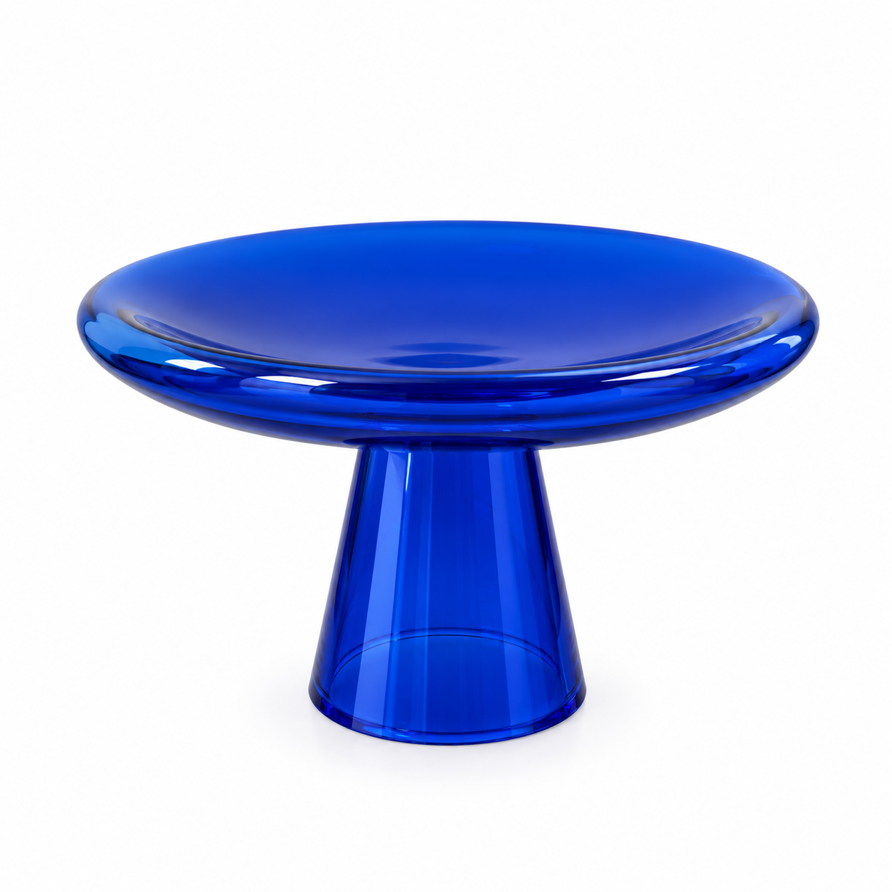 Glass Low Bowl 01 XL | Blue | Transparent | Glossy