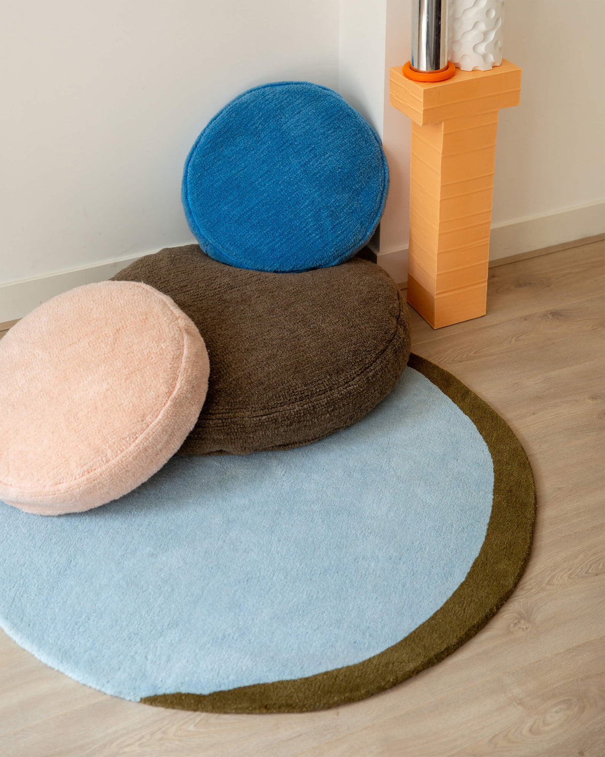 Vloerkleed Wol Eclipse Sky Blue Dark Olive - SUITE702