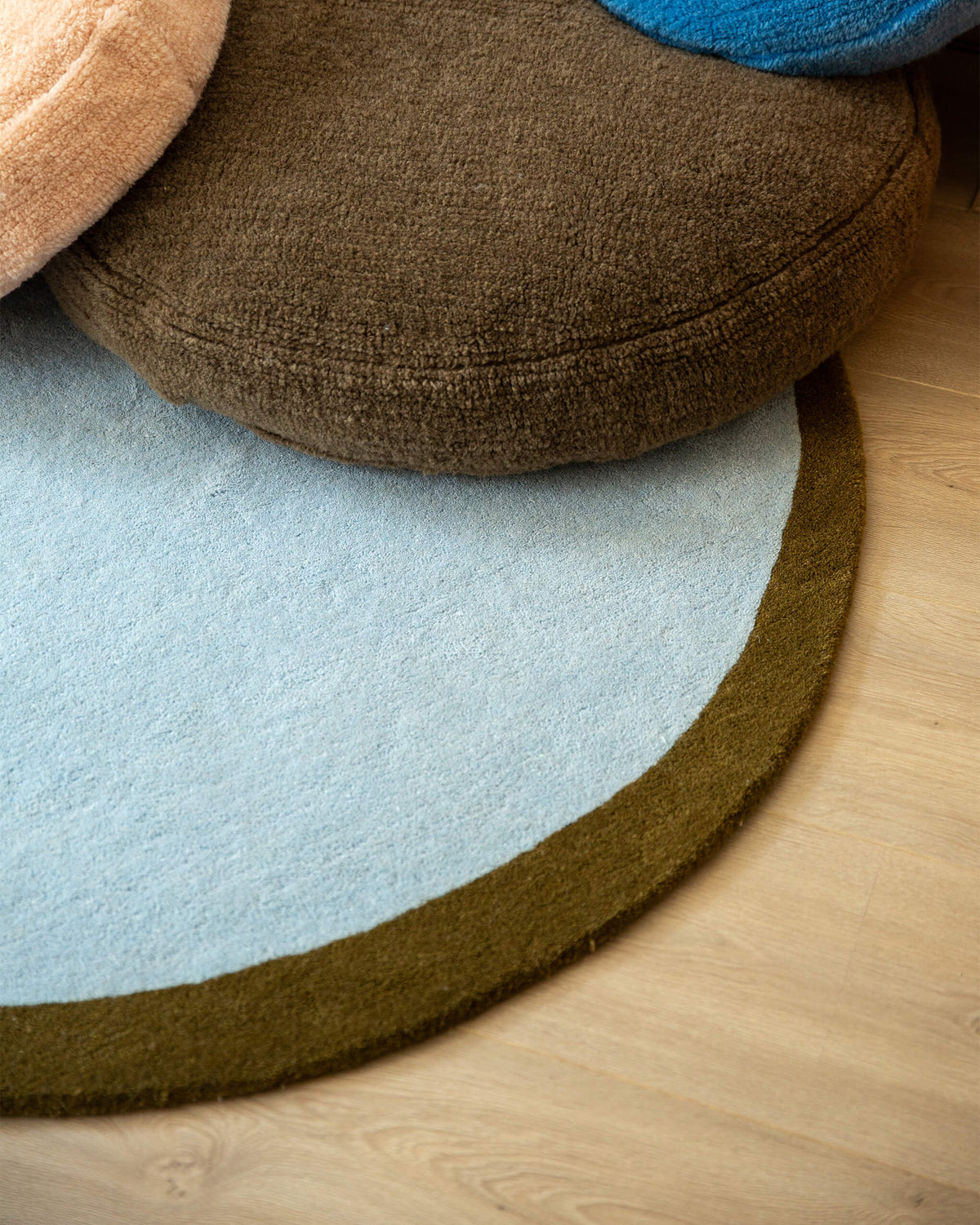 Vloerkleed Wol Eclipse Sky Blue Dark Olive - SUITE702