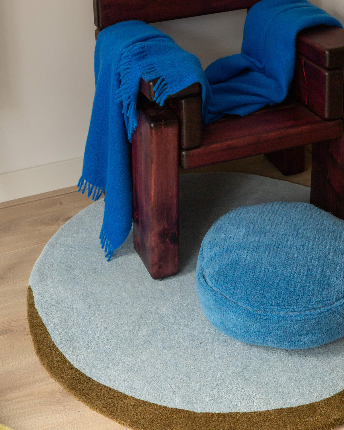 Vloerkleed Wol Eclipse Sky Blue Dark Olive - SUITE702