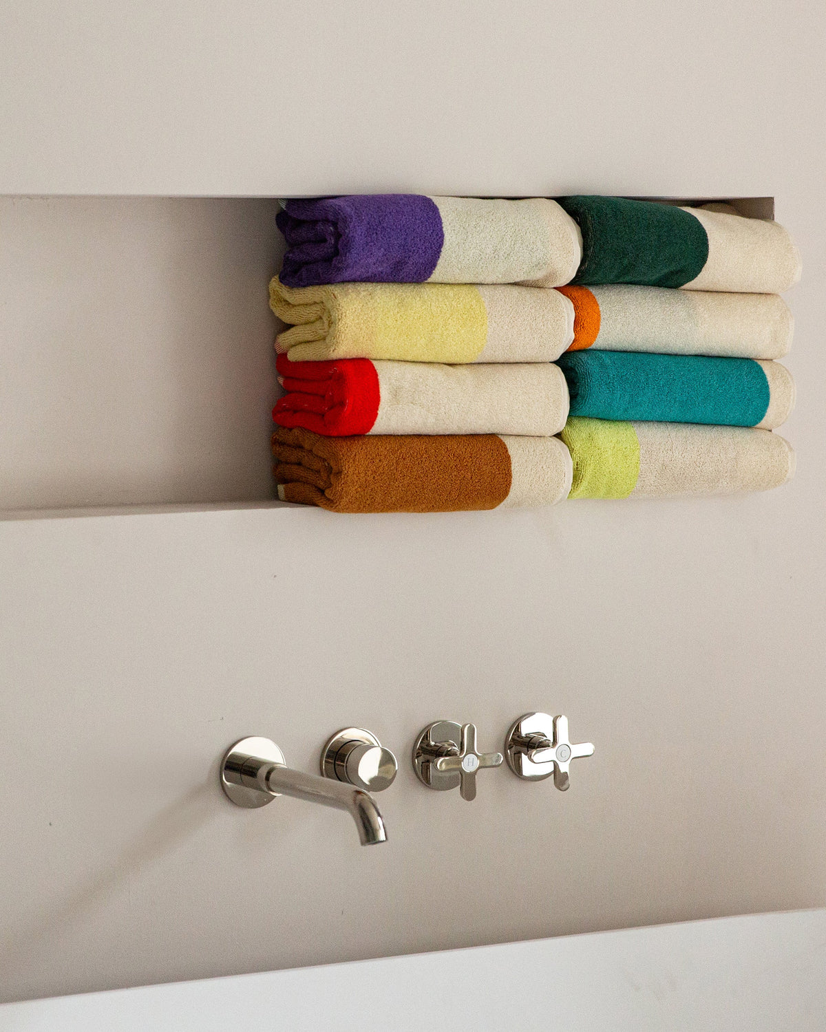 Handdoeken Set Turquoise Red Lime Dark Green (4 st.) - SUITE702