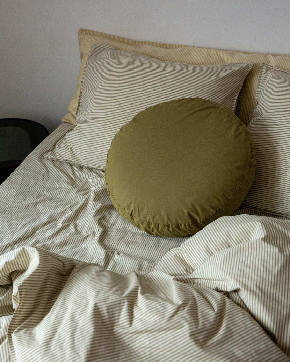 Kussensloop Katoen Streep Olive Ecru - SUITE702