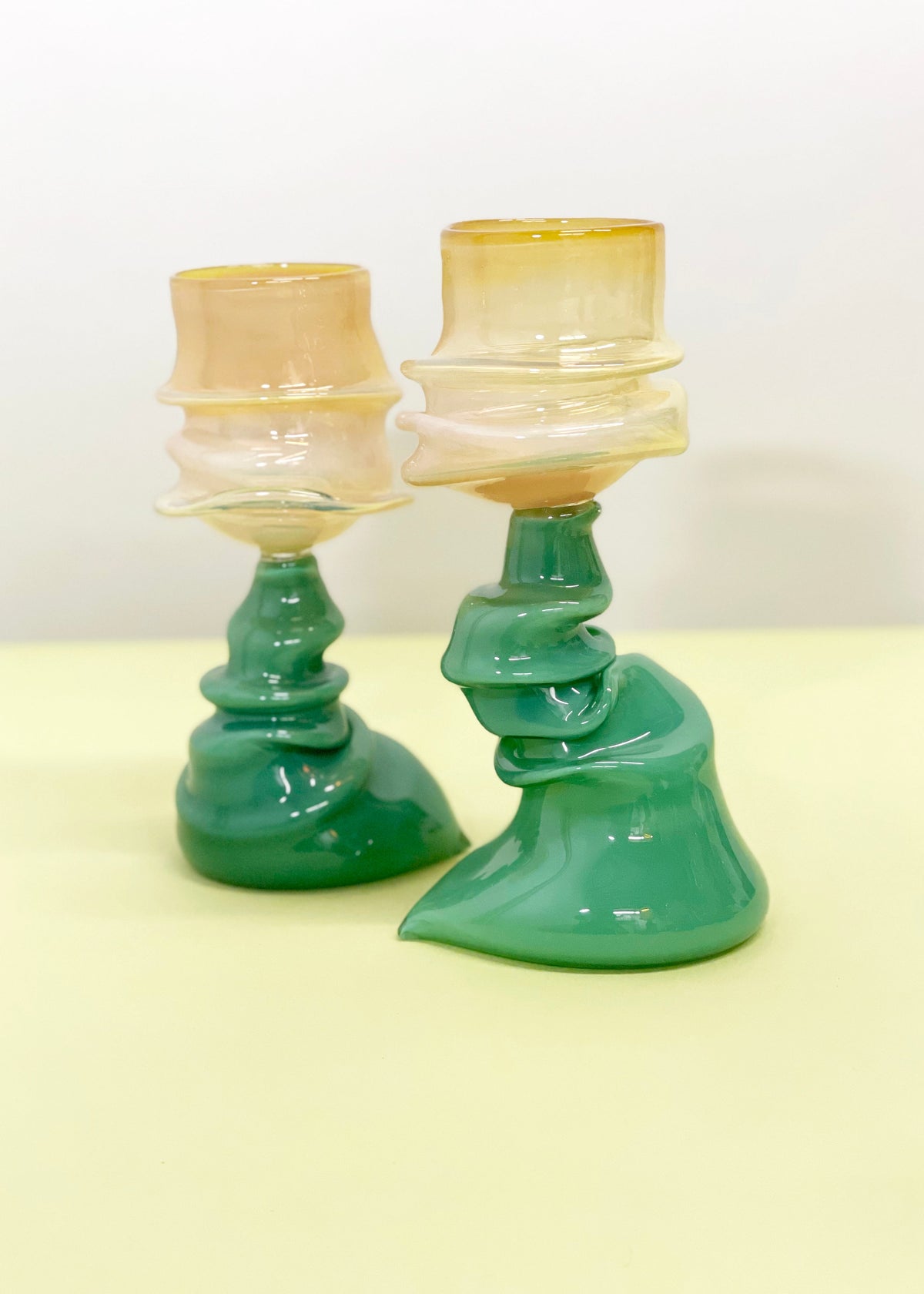 Deflated Goblet  Jade and Iris