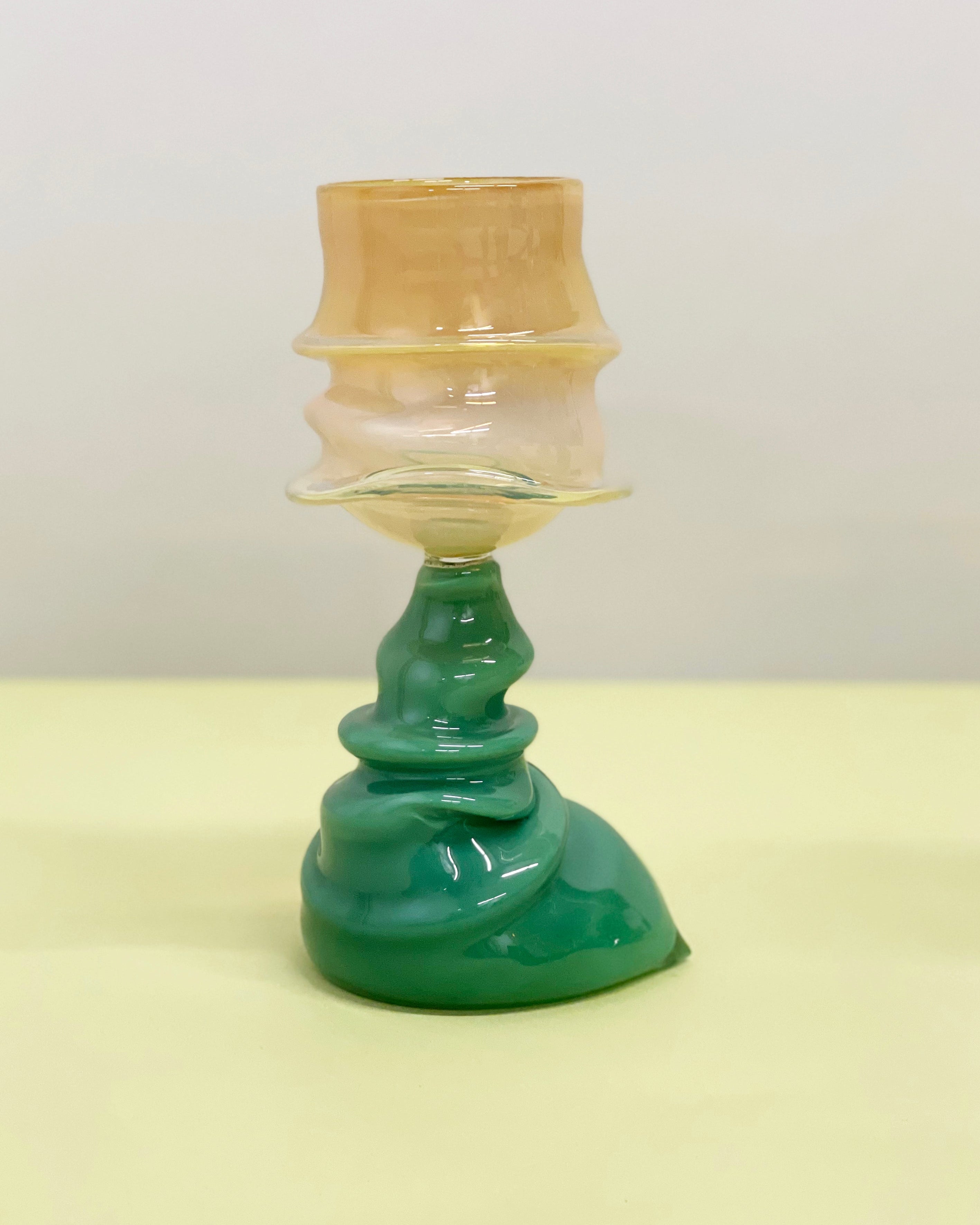Deflated Goblet  Jade and Iris