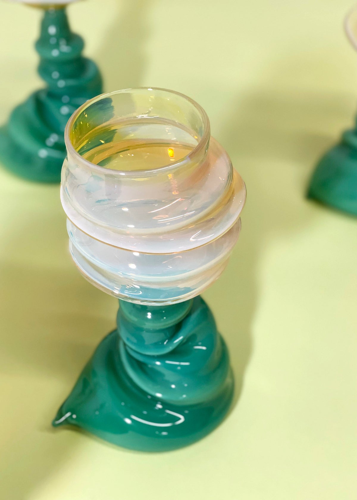 Deflated Goblet  Jade and Iris