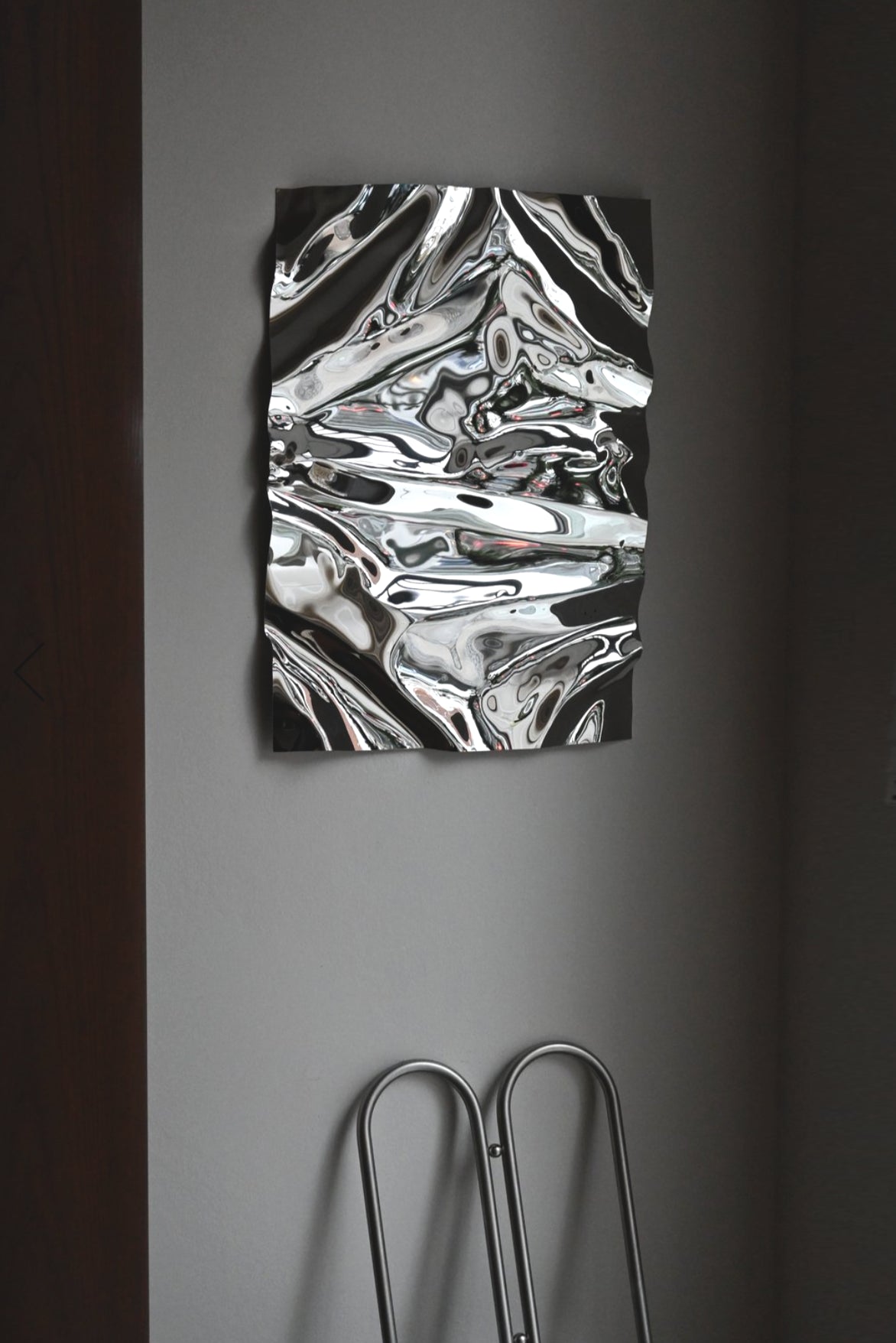 Psychedelic Mirror 50*70 cm — sculptural hand-shaped polished steel, additional view 6