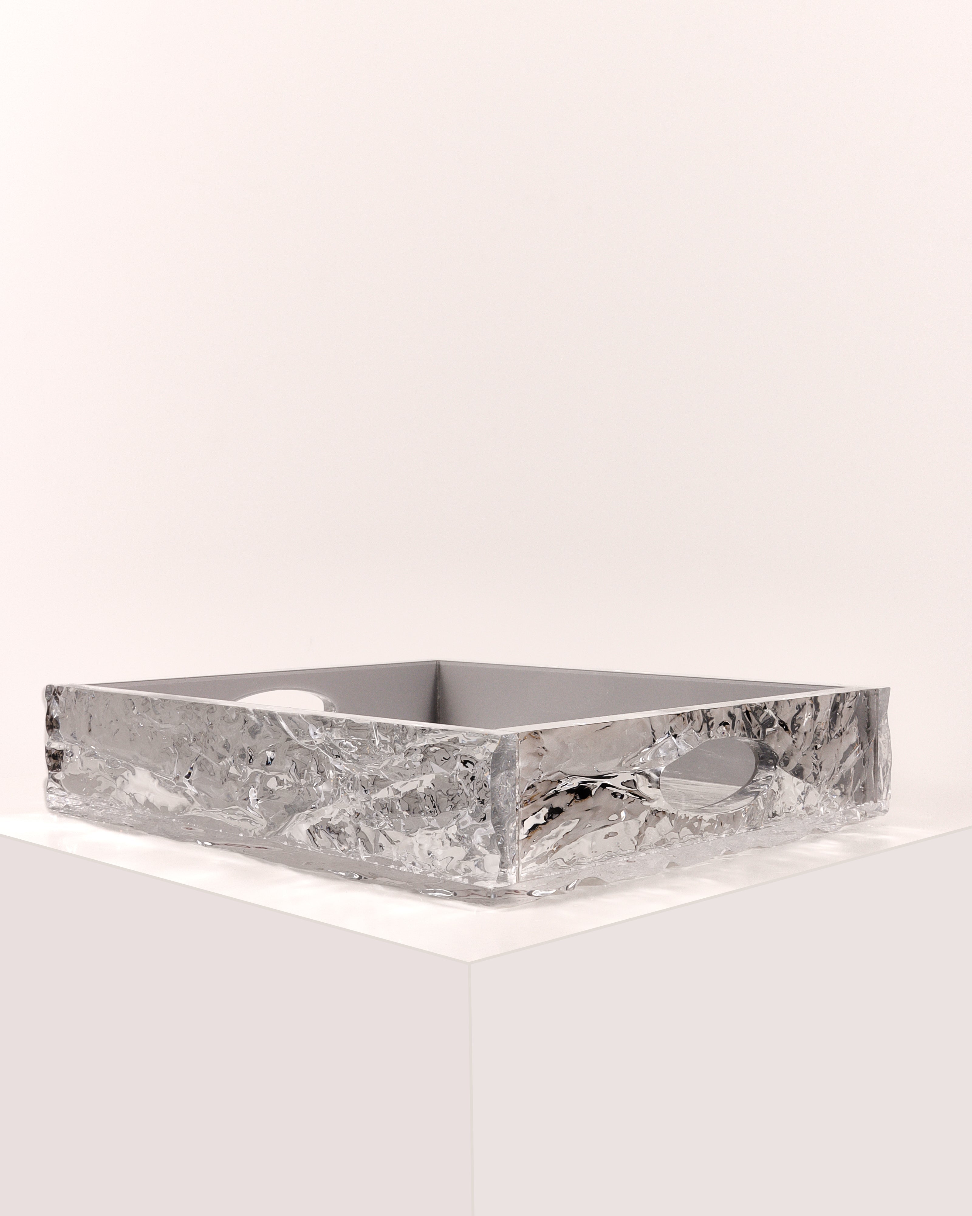 The CRUSHED ICE tray in silver