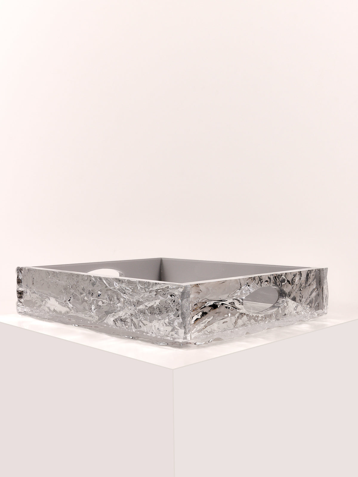 The CRUSHED ICE tray in silver