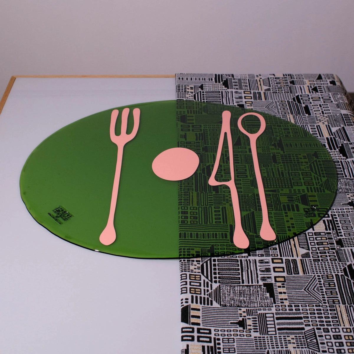Table-Mates - Clear Bottle Green, Salmon