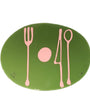 Table-Mates - Clear Bottle Green, Salmon