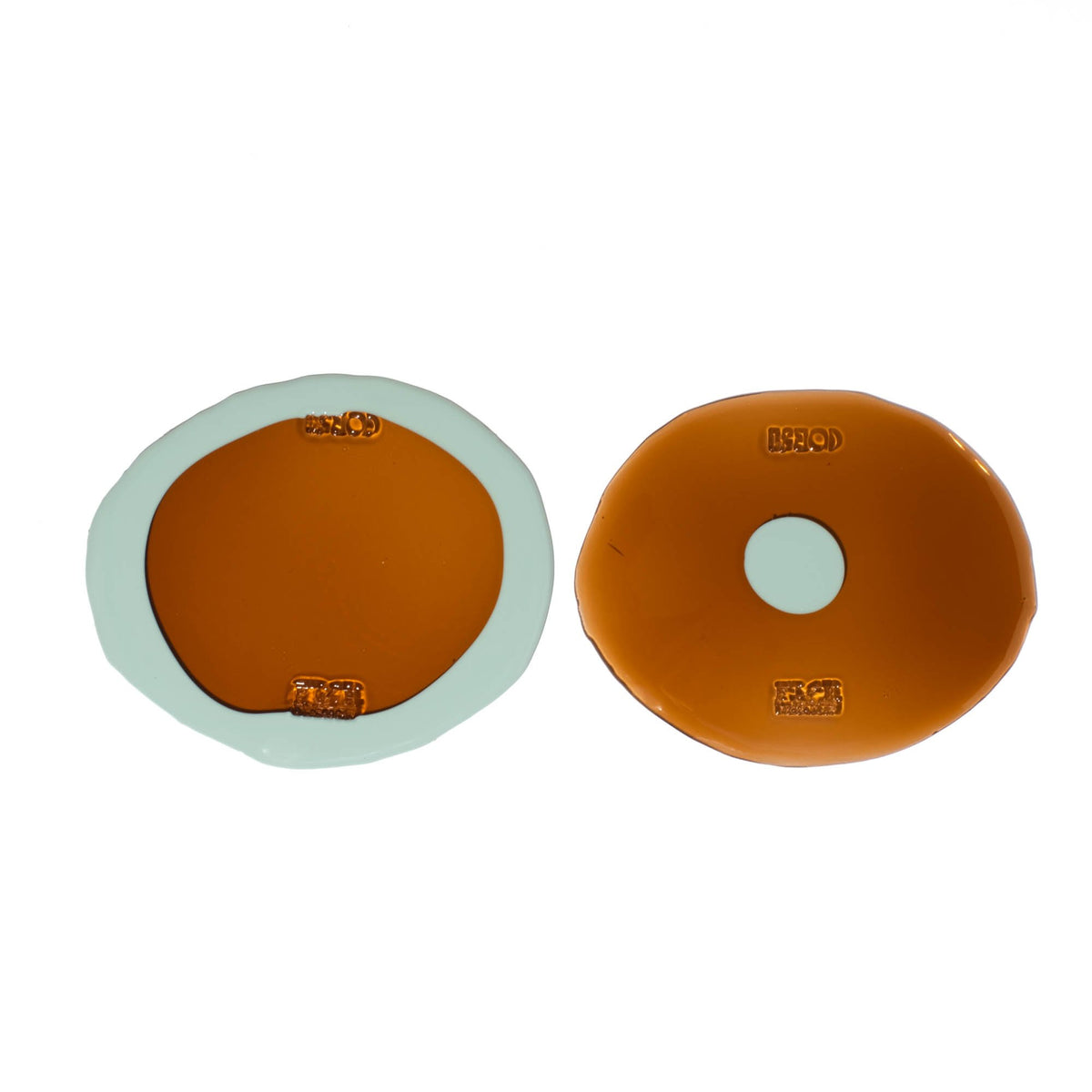 Set of 2 Table-Mates Small - Clear Brown, Aqua
