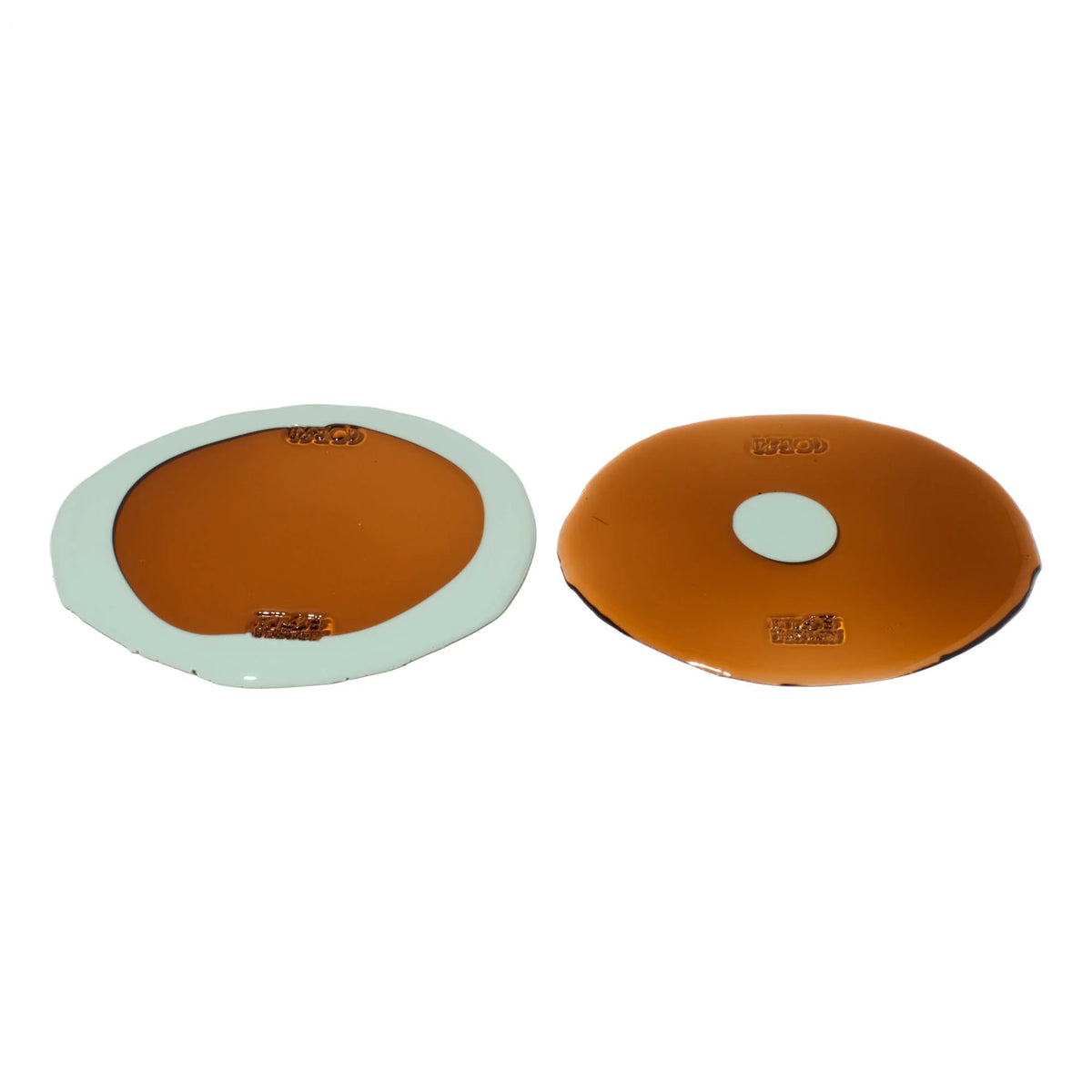 Set of 2 Table-Mates Small - Clear Brown, Aqua