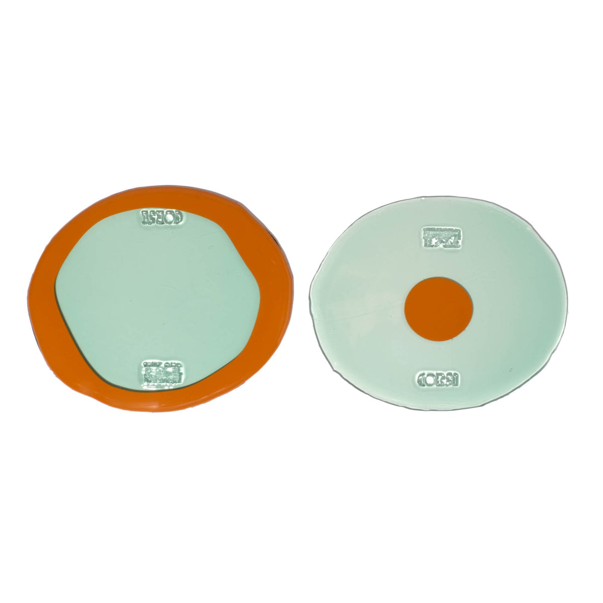 Set of 2 Table-Mates Small - Clear Aqua, Ochre