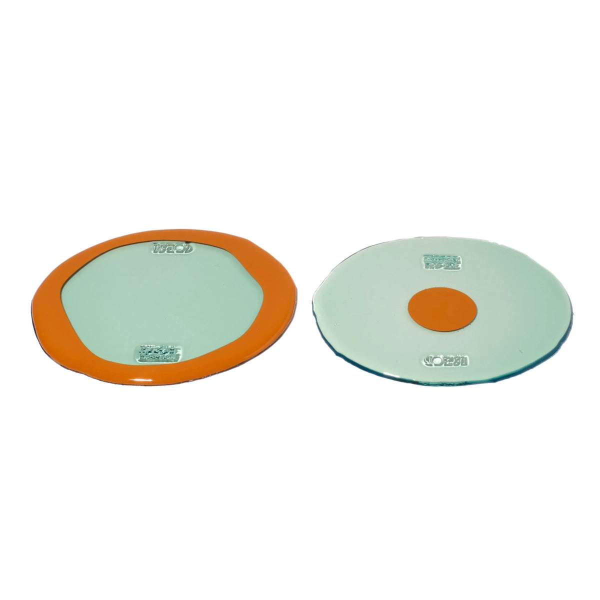 Set of 2 Table-Mates Small - Clear Aqua, Ochre