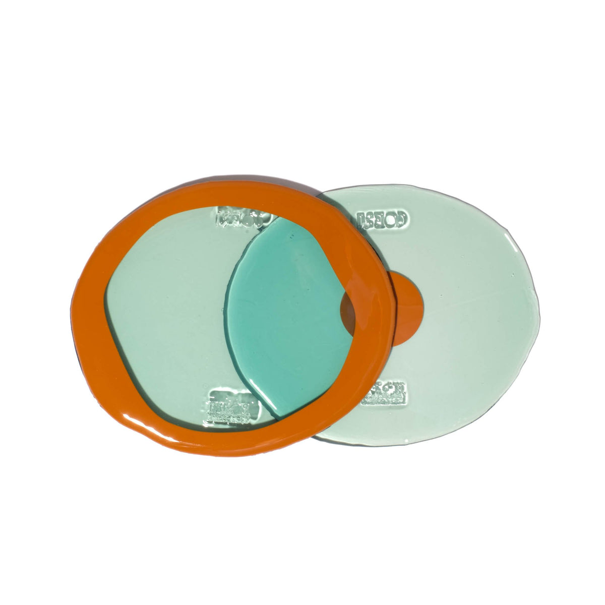 Set of 2 Table-Mates Small - Clear Aqua, Ochre