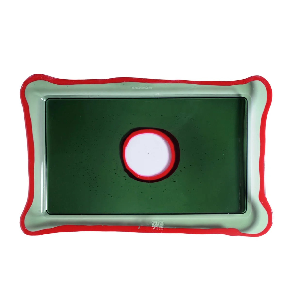Try Tray Rectangular - Clear Dark Green, Matt Red