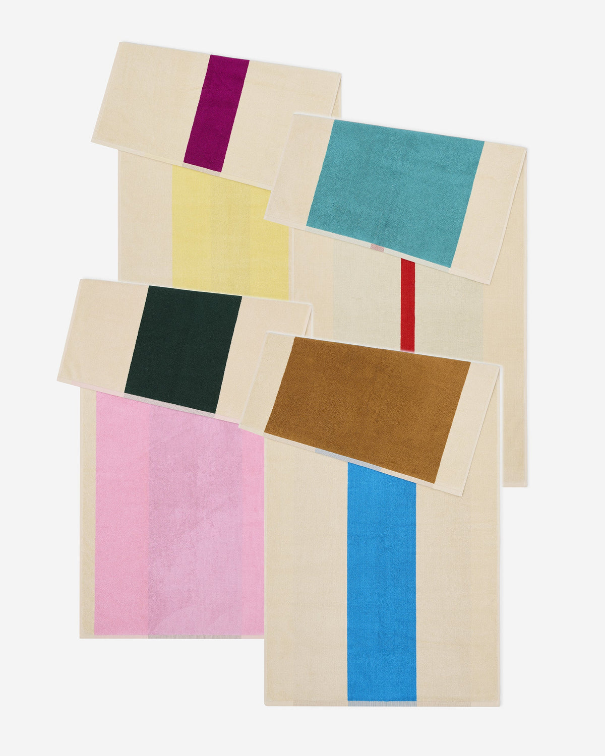 Badhanddoeken Set Yellow Aqua Pink Red (4 st.) - SUITE702