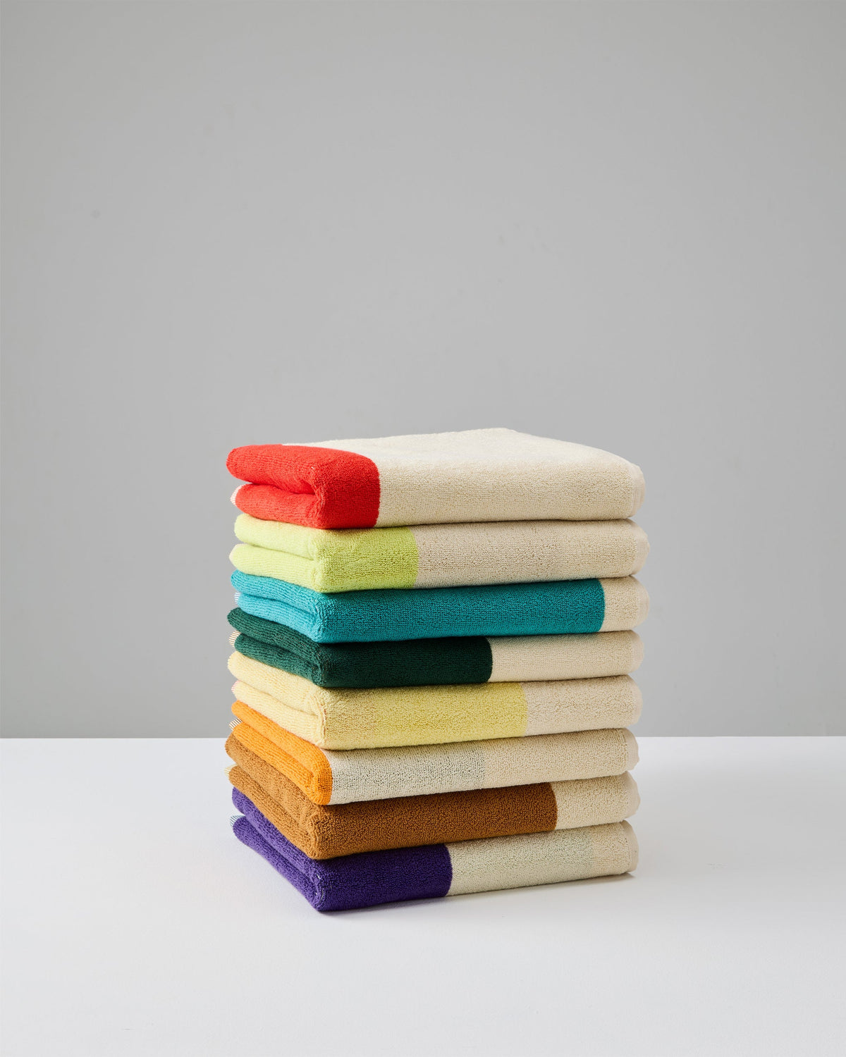 Handdoeken Set Turquoise Red Lime Dark Green (4 st.) - SUITE702