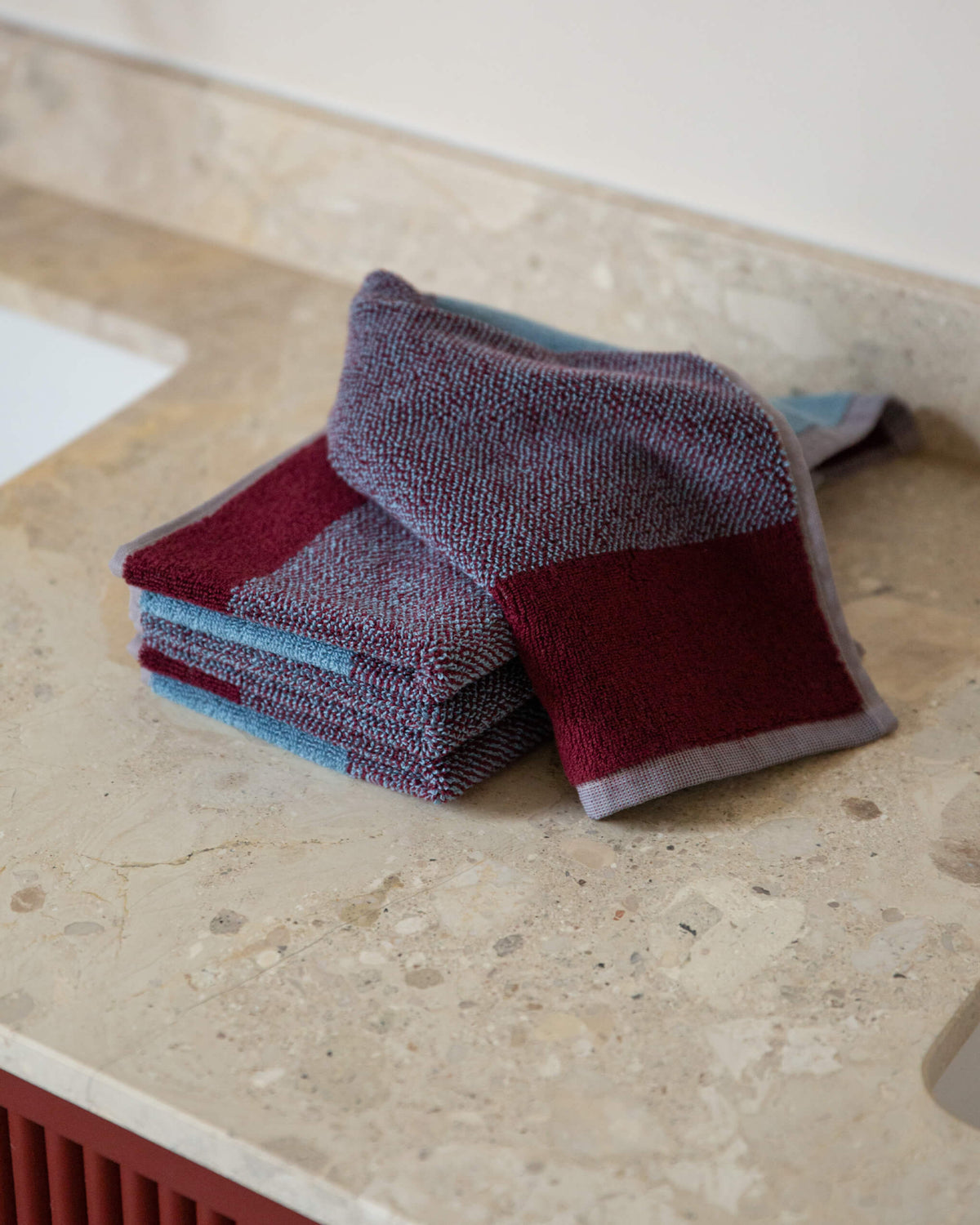 Gastendoekjes Set Blend Sky Blue Bordeaux (2 st.) - SUITE702