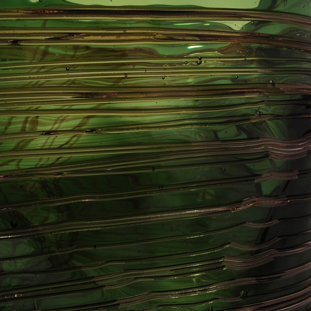 Spaghetti Vase - Clear Bottle Green, Antique Pink