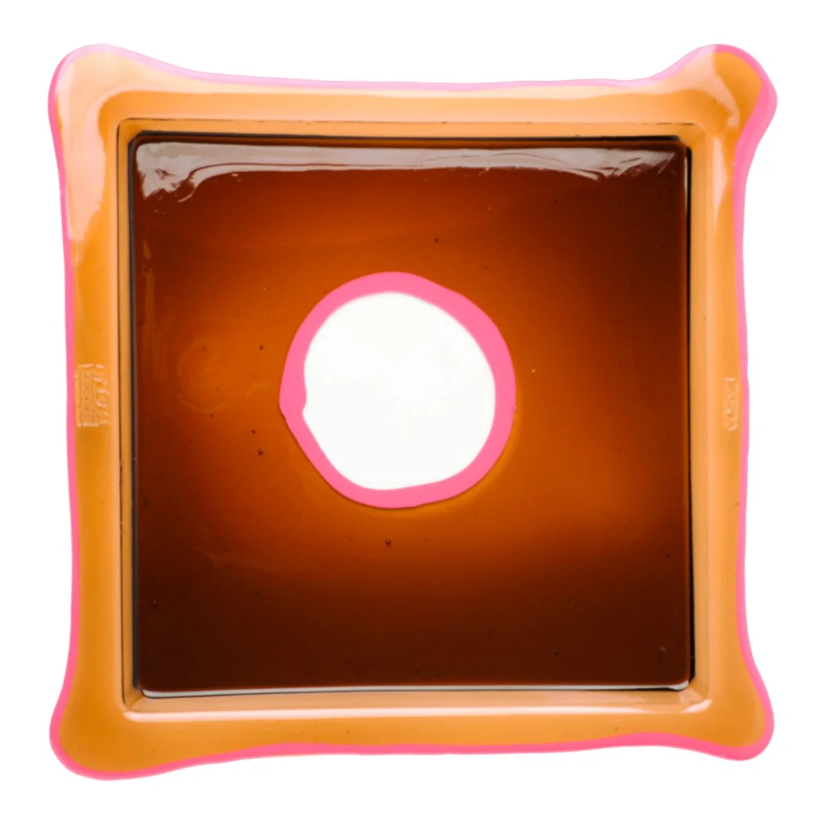 Try Tray Square - Clear Brown And Matt Fuchsia