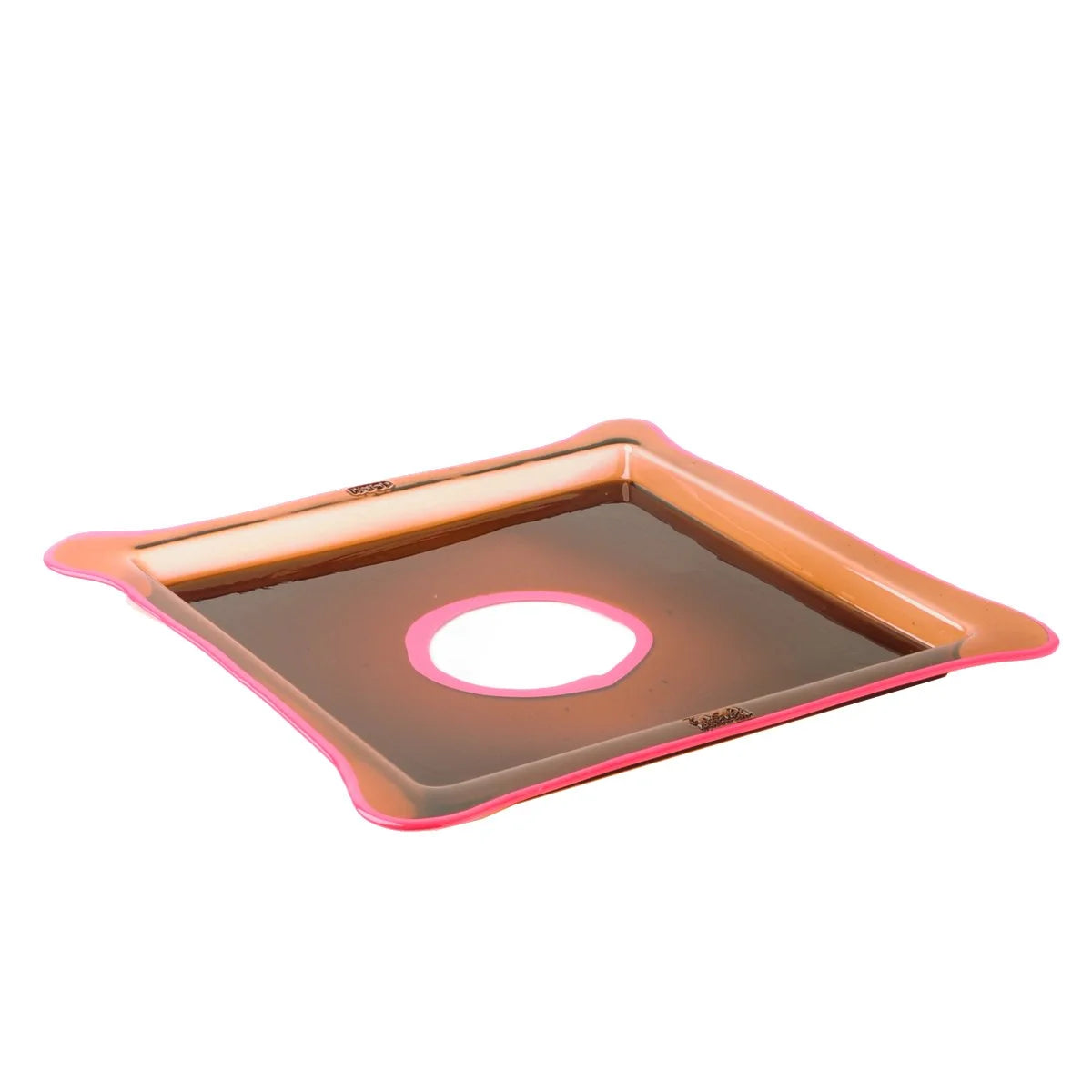 Try Tray Square - Clear Brown And Matt Fuchsia