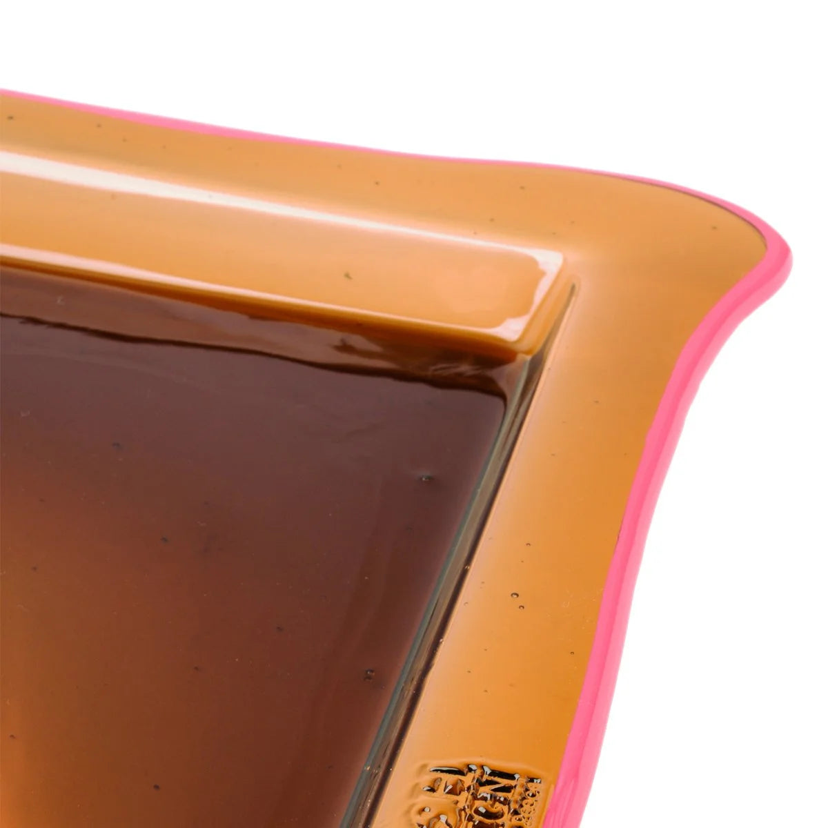Try Tray Square - Clear Brown And Matt Fuchsia