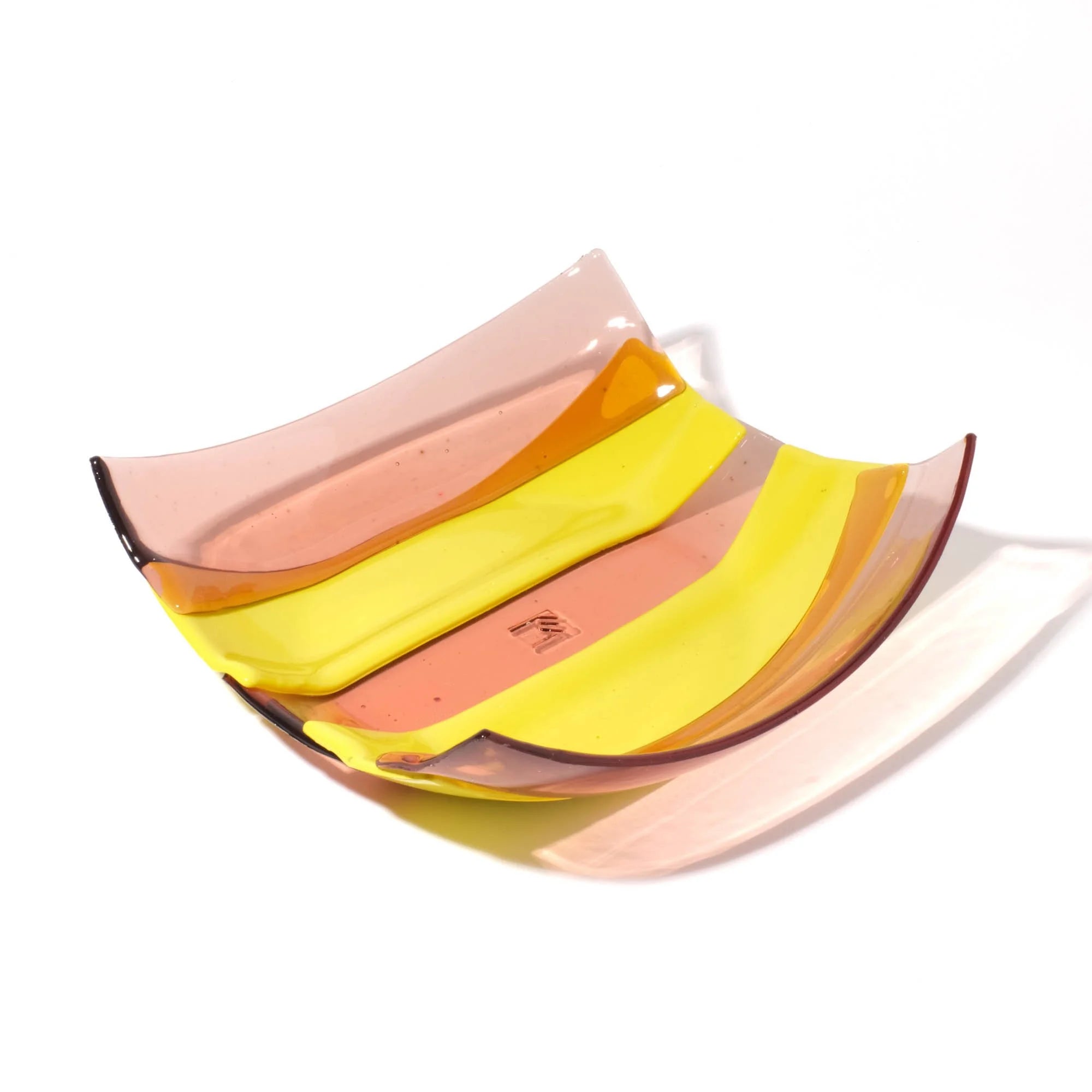 Stripe Basket - Clear Antique Pink, Fluo Yellow