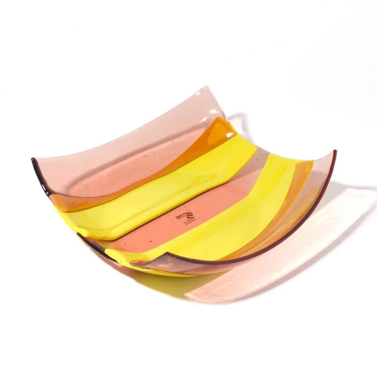 Stripe Basket - Clear Antique Pink, Fluo Yellow